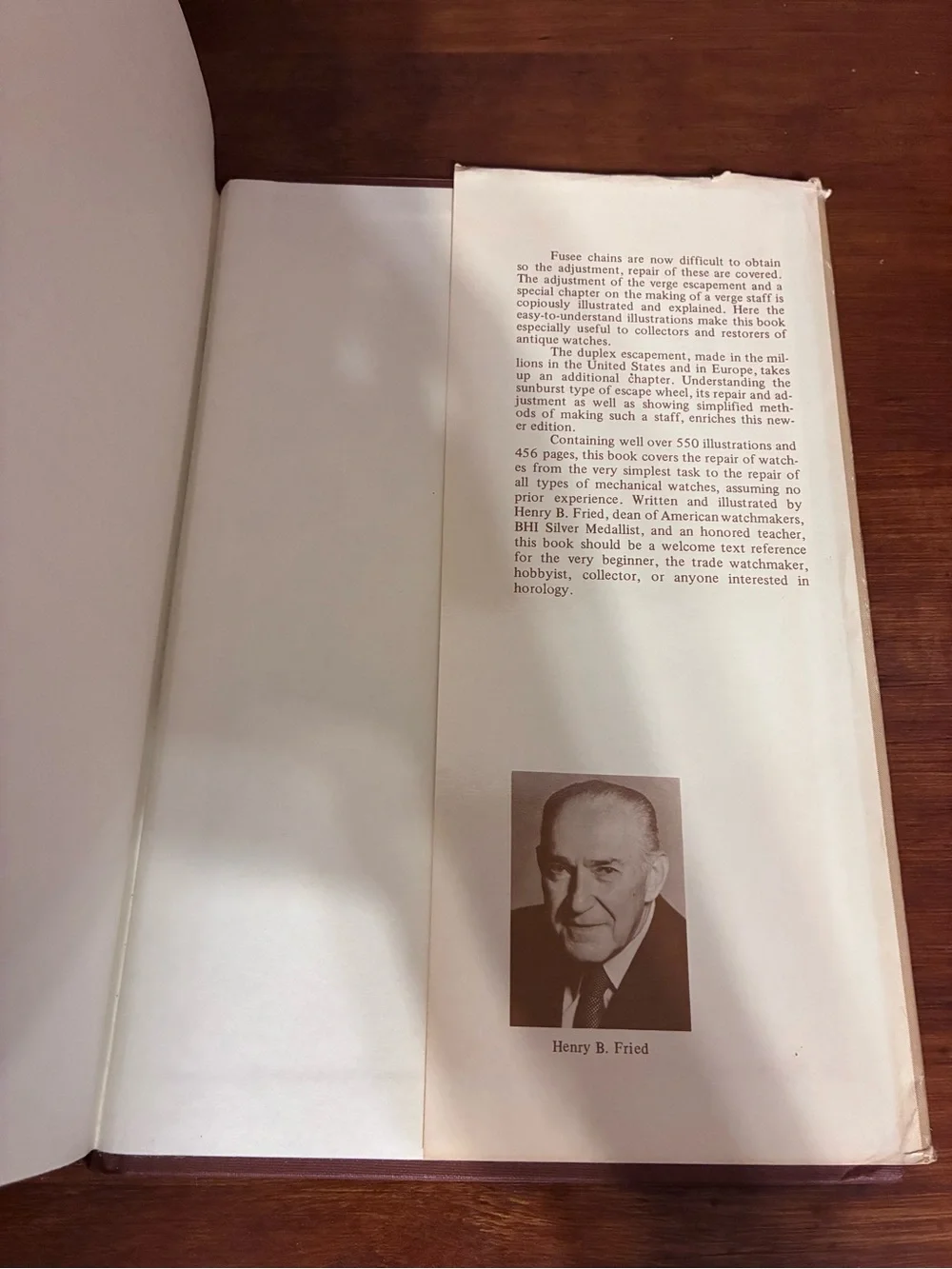 The Watch Repairer’s Manual 4th Edition by Henry B. Fried 1986 Hardcover